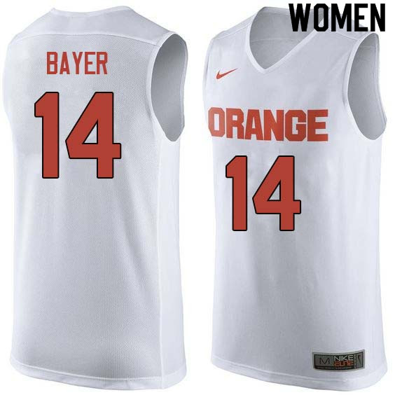 Women #14 Braedon Bayer Syracuse White College Basketball Jerseys Sale-White